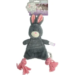 Bunny Puppy Crunchy Rope - Hondenspeelgoed - 41x13x5 cm Grijs Pink