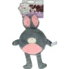 Bunny Puppy Flat Rabbit - Hondenspeelgoed - 35x17x3 cm Grijs Pink