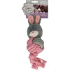 Bunny Puppy Ropey Ball - Hondenspeelgoed - 38x13x9 cm Grijs Pink