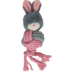 Bunny Puppy Ropey Ball - Hondenspeelgoed - 38x13x9 cm Grijs Pink