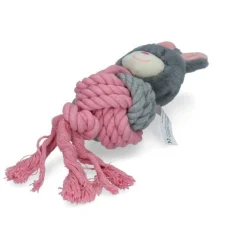 Bunny Puppy Ropey Ball - Hondenspeelgoed - 38x13x9 cm Grijs Pink