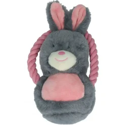 Bunny Puppy Ropey Swing - Hondenspeelgoed - 27x13x6 cm Grijs Pink