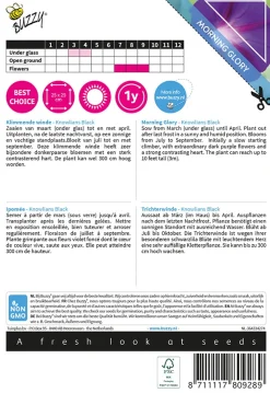 Buzzy Climbing Flowers - Ipomoea Knowlians Black - Bloemenzaden - 2 g