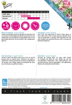 Buzzy Climbing Flowers - Lathyrus Unwin's Striped - Bloemenzaden - 4 g