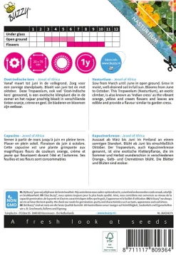 Buzzy Climbing Flowers - Tropaeolum Jewel Of Africa - Bloemenzaden - 3 g