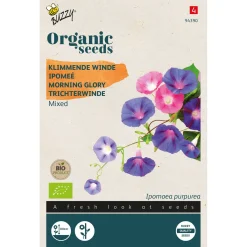 Buzzy Organic Ipomoea - Klimmende Winde Gemengd  - Bio - Bloemenzaden - 1 g