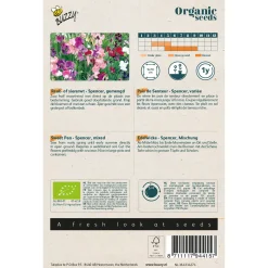 Buzzy Organic Lathyrus - Reuk- Of Siererwt Spencer - Bio - Bloemenzaden - 2.5 g