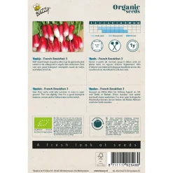 Buzzy Organic Radijs French Breakfast 3 - Bio - Groentezaden - 2.5 g