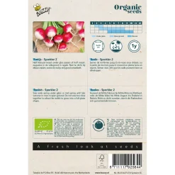 Buzzy Organic Radijs Sparkler 2 - Bio - Groentezaden - 2.5 g