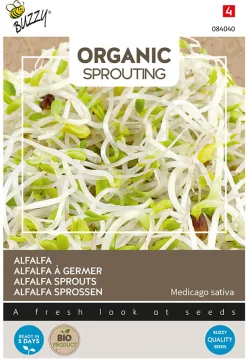 Buzzy Organic Sprouting Alfalfa - Bio - Groentezaden - 30 g