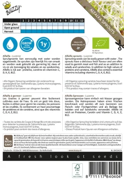 Buzzy Organic Sprouting Alfalfa - Bio - Groentezaden - 30 g