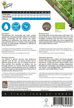 Buzzy Organic Sprouting Rucolakers  - Bio - Groentezaden - 30 g