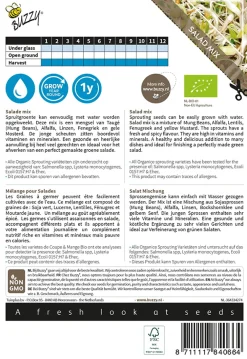 Buzzy Organic Sprouting Salademengsel  - Bio - Groentezaden - 30 g