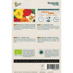 Buzzy Organic Tropaeolum - Oost-Indische Kers Enkelbloemig - Bio - Bloemenzaden - 2 g