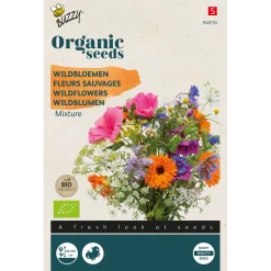 Buzzy Organic Wildbloemen Mengsel  - Bio - Bloemenzaden - 2 g