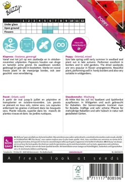 Buzzy Poppy Flowers - Oosterse Klaproos Gemengd - Bloemenzaden - 150 mg