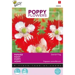Buzzy Poppy Flowers - Papaver Danish Flag - Bloemenzaden - 750 mg