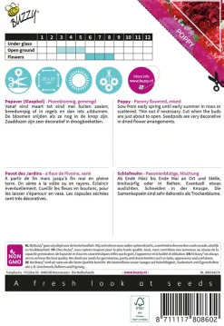 Buzzy Poppy Flowers - Slaapbol Pioenbloemige Papaver - Bloemenzaden - 1 g
