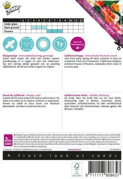 Buzzy Poppy Flowers - Slaapmutsjes Dubbelbl. Gemengd - Bloemenzaden - 1 g