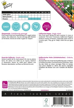 Buzzy Poppy Flowers - Slaapmutsje - Bloemenzaden - 1 g