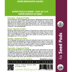 Buzzy Seedpads Peterselie Gigante D'Italia 4x 8cm - Kruidenzaden -