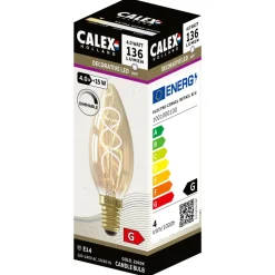 Calex Led Kaars Goud Flex Filament E14 4w 136lm - Lichtbron -