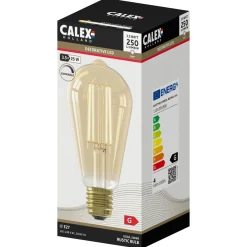 Calex Led Rustiek Filament Goud E27 St64 3.5w 250lm - Lichtbron - Warm Wit 1 stuk