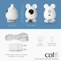 Catit Pixi Smart Mouse Camera - Kattenspeelgoed - Wit