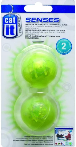 Catit Senses Lichtgevende Bal - Kattenspeelgoed - Groen 2 stuks