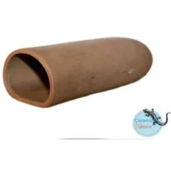 Ceramicnature Leghol Rond - Aquarium - Ornament - 14.5x6.5x4.7 cm Bruin L