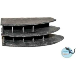 Ceramicnature Leisteen Hotel Hoek Dubbel Links - Aquarium - Ornament - 14.5x24x8 cm