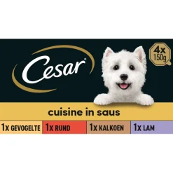 Cesar Alu Multipack Cuisine - Hondenvoer - Mix 4x150 g