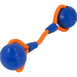 Chuckit Crunch Ball Duo Tug - Hondenspeelgoed - 30 cm Blauw Oranje