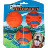 Chuckit Fetch Medley Gen3 - Hondenspeelgoed - Ø6 cm Oranje Blauw