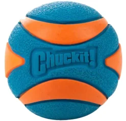 Chuckit Ultra Squeaker Ball - Hondenspeelgoed - Ø6 cm Blauw Oranje Medium