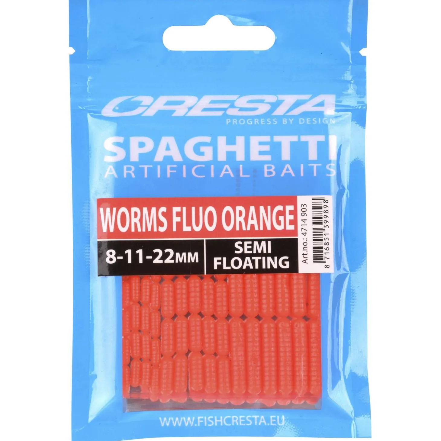 Cresta Spaghetti Worms Fluo Orange - Aas -