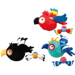 Croci Toucan - Hondenspeelgoed - 15 cm 95 g Rood Zwart Groen