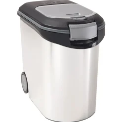 Curver Voerton Metalic Zilver&Zwart - Hondenvoerbewaarbak