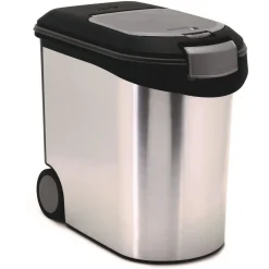 Curver Voerton Metalic Zilver&Zwart - Hondenvoerbewaarbak