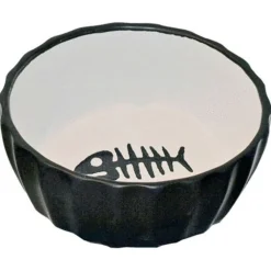 De Boon Katteneetbak Vis - Kattenvoerbak - 11 cm Zilver Wit