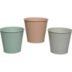 Decoris Bloempot - Buitenpot - 14x14x13 cm Grijs Terra Assorti