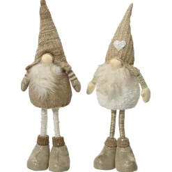 Decoris Gnoom Staand - Kerstversiering - 50 cm Beige Assorti Xl