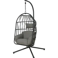 Decoris Hangstoel Nida Inklapbaar - Tuinmeubelen - ø95x198 cm Grijs