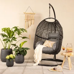 Decoris Hangstoel Nida Inklapbaar - Tuinmeubelen - ø95x198 cm Grijs