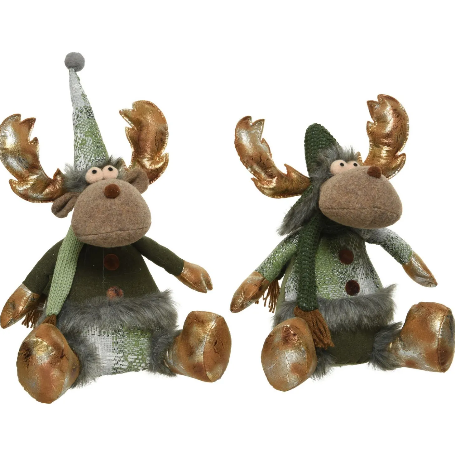 Decoris Hert Deurstop - Kerstversiering - 39 cm Assorti 2 Assortiment