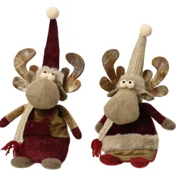 Decoris Hert Zittend - Kerstversiering - 30 cm Assorti 2 Assortiment