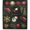 Decoris Kerstbal Mix Box - Kerstboomversiering - 40x33x8.5 cm Assorti Groen Goud 25 stuks 5 Assortiment