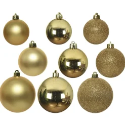Decoris Kerstballen - Kerstboomversiering - Goud 26 stuks 3 Assortiment