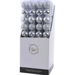 Decoris Kerstballen Kunststof - Kerstboomversiering - Ø6 cm Zilver 10 stuks