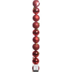 Decoris Kerstballen Kunststof - Kerstboomversiering - Ø6 cm Rood 10 stuks